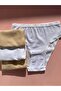 Corded Cotton Lycra 4-Piece Women's Triangle Bato Panties (White-Skin)