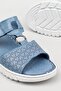 Women's Genuine Leather Orthopedic Blue Slippers - 5