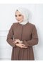 KMKKOMBIN WOMEN'S ELASTIC SLEEVE SKIRT AND BELTED FERACE - 6