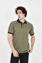 Men's Polo Collar Shoulder Stripe Detailed T-Shirt - 2