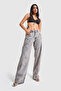 Women's Tint Jeans Loose Fit Denim with Shiny Stones on the Front - 2