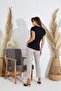 Women's Short Sleeve Black Pajamas Set C4T8N6O51 - 5