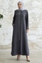 Right Part Stone Embroidered Ferace - Anthracite