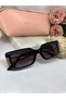 Ricy Rectangular Gold Detailed Black Purple Women's Sunglasses - 2