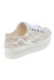 White Bridal Sneakers - Comfortable and Stylish Design with Three-dimensional Appliques and Pearl Decorations 5cm - 5