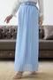Belted Waist Gathered Chiffon Skirt - Baby Blue - 4