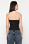 Siyah Fitted/Vücuda Oturan Esnek Örme Bluz TWOSS24BZ00492 - 6