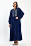 Women's Magnificent Collar Collar and Sleeve Embroidery Detailed Long Viscose Dress - 5