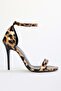 Women's Lina Leopard Shiny Single Strap Heeled Shoes - 3