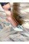 PARİ WATER GREEN CALF SUEDE RIBBON HEELED SHOES SANDALS - 7