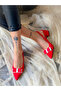 PARİ RED CALF SUEDE RIBBON HEELED SHOES SANDALS - 7