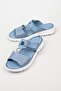 Women's Genuine Leather Orthopedic Blue Slippers - 4