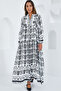 2423 Authentic Patterned Dress - Ecru
