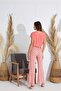 Women's Short Sleeve Pomegranate Flower Pajamas Suit C9T1N5O51 - 4