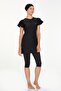Short Sleeve Lycra Tights Swimsuit Semi Covered Swimsuit 3205 Black - 2