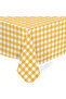 140x140cm Fiber PVC Tablecloth - Erasable, Liquid Proof and Stain Resistant - Yellow Plaid