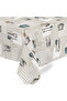 100x140cm Fiber Lined PVC Tablecloth - Wipeable, Liquid Proof and Stain Resistant Kitchen Decor