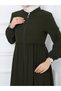 KMKKOMBIN WOMEN'S ELASTIC SLEEVE SKIRT AND BELTED FERACE - 4