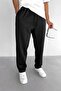 Baggy Fit Loose Fit Men's Black Corded Jogger - 2