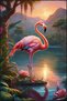 Pink Flamingo Patterned Woven Base and Decorative Carpet Miravip404 - 2