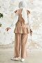 Frilly Shoulder Triple Set - Camel - 5