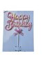 Baby Pink Happy Birthday Metallized Cake Ornament
