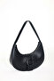Women's Matte Black Buckle Detailed Hand and Shoulder Bag