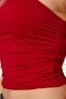 Single Shoulder and Side Gathered Flexible Crop Blouse WFT4048B - 2