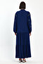 Women's Magnificent Collar Collar and Sleeve Embroidery Detailed Long Viscose Dress - 8