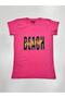 Beach Printed Girls' T-Shirt/ Girls' Short Sleeve T-Shirt/Stretchy Combed Cotton T-Shirt (Slim)
