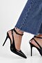 Women's Mila Black Crocodile Belt Ankle Stiletto