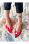PARİ RED CALF SUEDE RIBBON HEELED SHOES SANDALS - 5