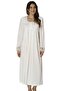 Women's Ecru Lace Long Sleeve Cotton Maternity Nightie - 2