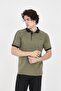 Men's Polo Collar Shoulder Stripe Detailed T-Shirt - 4