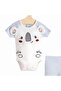 Baby Set Cotton Short Sleeve Printed Top and Bottom Set with Snaps on the Back 3-12 Months - 3