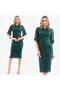Sequin Embellished Midi Length Evening Dress