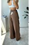 Keira Women's Trousers - 100% Raw Linen, Brown Cap - 5
