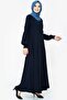 Navy Blue Alya Flared Ferace - Zippered, Model 668-1 - 2