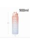 Pink Motivational Water Bottle, 900ml Tritan Gym Water Bottle, BPA-Free, Hydrated. - 3