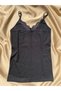 Corded Cotton Lycra Rope Strap V-Neck Black Color Women's Blouse - Athlete
