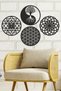Flower of Life, Sri Yantra, Torus and Yin Yang Tree of Life Set of 4 Wall Painting - 3