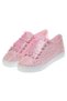 Pink Sparkle Satin Lace-Up Women's Sports Shoes Suitable for Daily Use