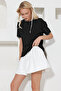Black Crew Neck Whipstitch Relaxed Fit Blouse ALC-X11840 - 2