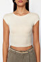Taş Bisiklet Yaka Ay Kol Fitted/Vücuda Oturan Crop Örme Bluz TWOSS24BZ00446 - 4