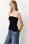 Siyah Cut Out/Pencere Detaylı Detaylı Örme Bluz TPRSS24BZ00034 - 2