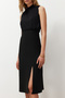 Black A-line Degaje Collar Midi Woven Dress TWOSS24EL00689 - 3