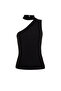Siyah Choker Yaka Fitted/Vücuda Oturan Esnek Örme Bluz TWOSS24BZ00507 - 7