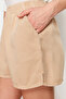 Beige 100% Tencel ™   Denim Shorts with Elastic Waist Twoss24Sr00060 - 5