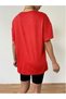 Love Heart Leopard T-Shirt - Red Printed Oversize Crew Neck Short Sleeve T-Shirt - 7
