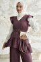 Triple Set with Ruffle on the Shoulder - Plum - 2